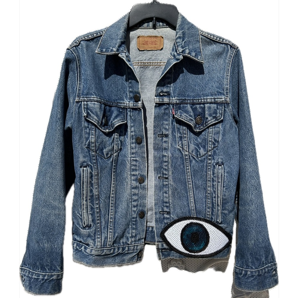 Custom Levi’s jean jacket with sequins